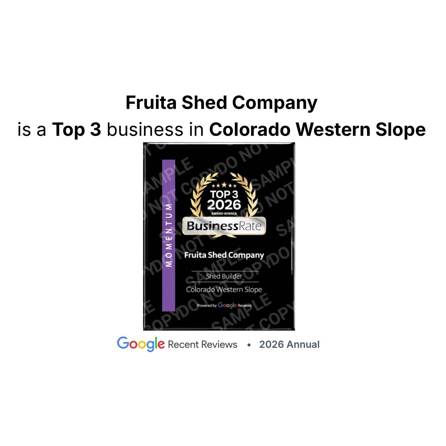 Fruita shed company award