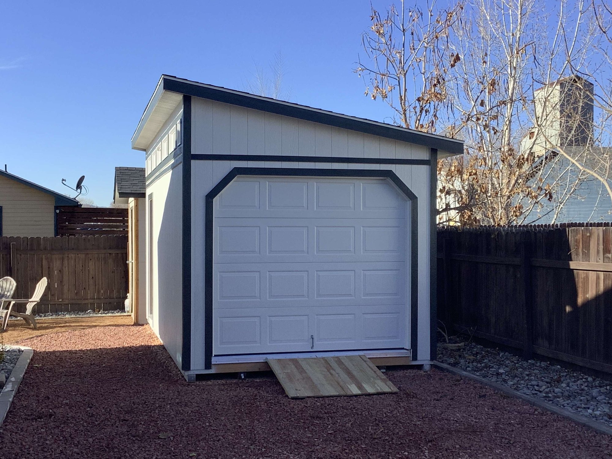 Shed-Roof Shed with Garage Door Shed-Roof Shed with Garage Door