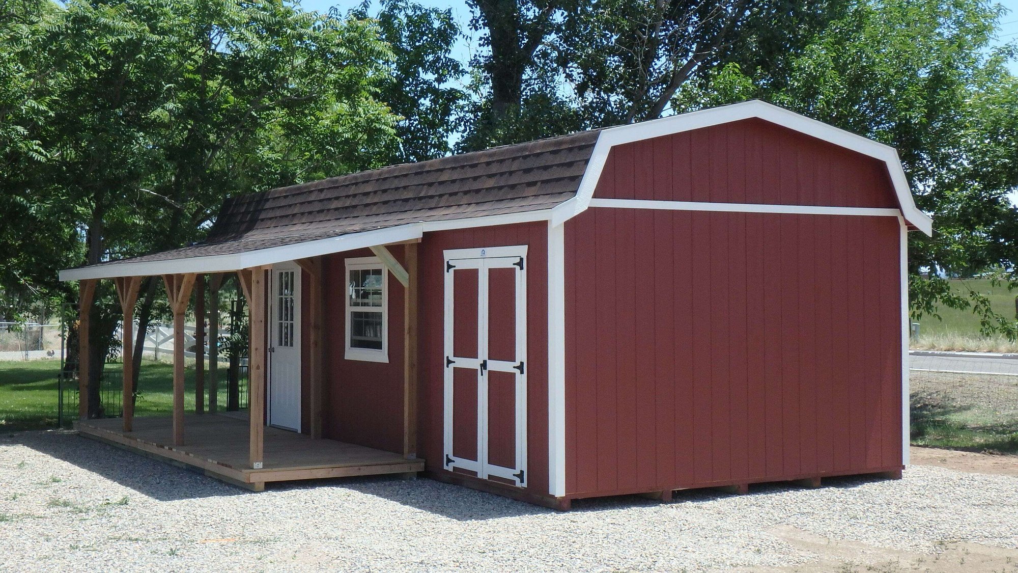 Custom Barn Shed with Side Porch Custom Barn Shed with Side Porch